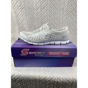 Skechers Sport Womens Athletic Shoes White‎ Grey Sz 9 Walking Comfort 22123